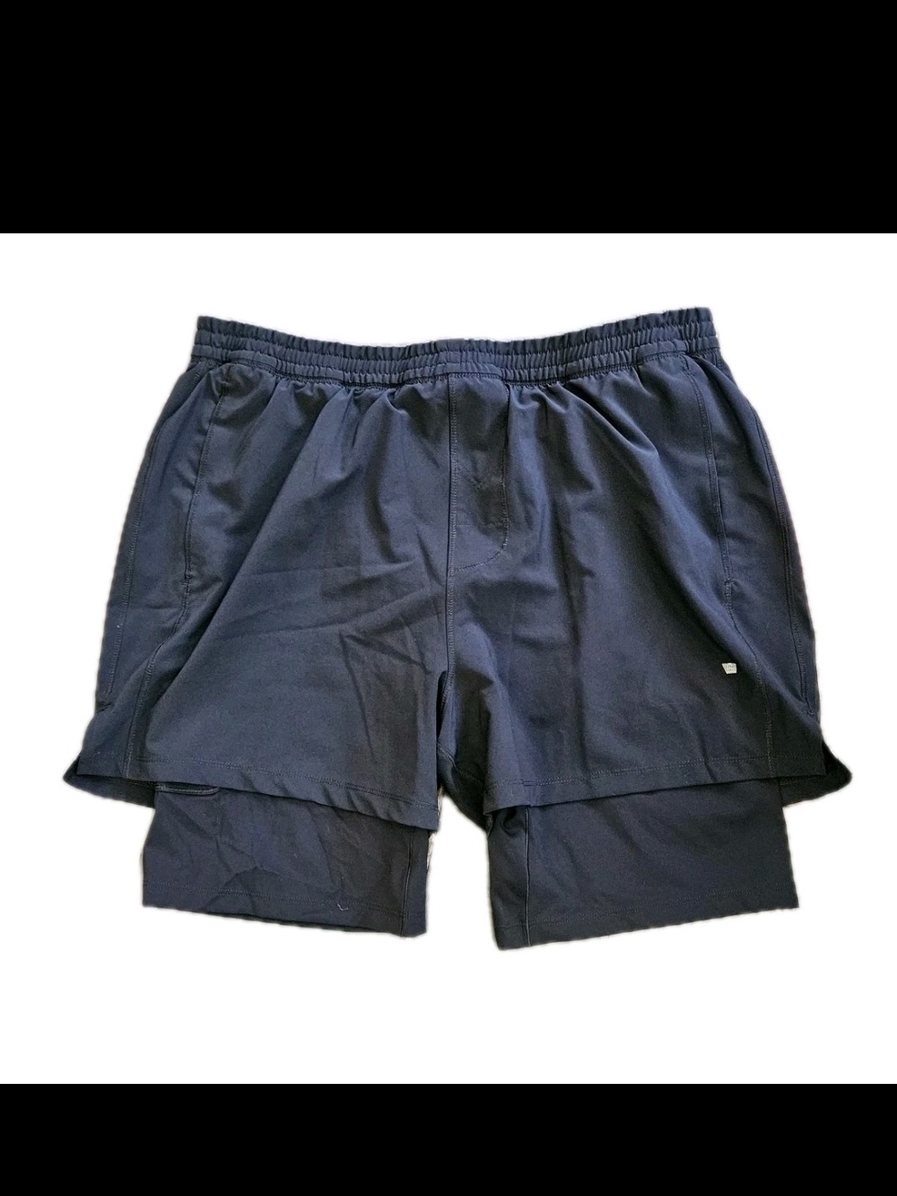 Mack Weldon Stratus 2 in 1 Running Shorts Mens XL Black Compression Lined Gym